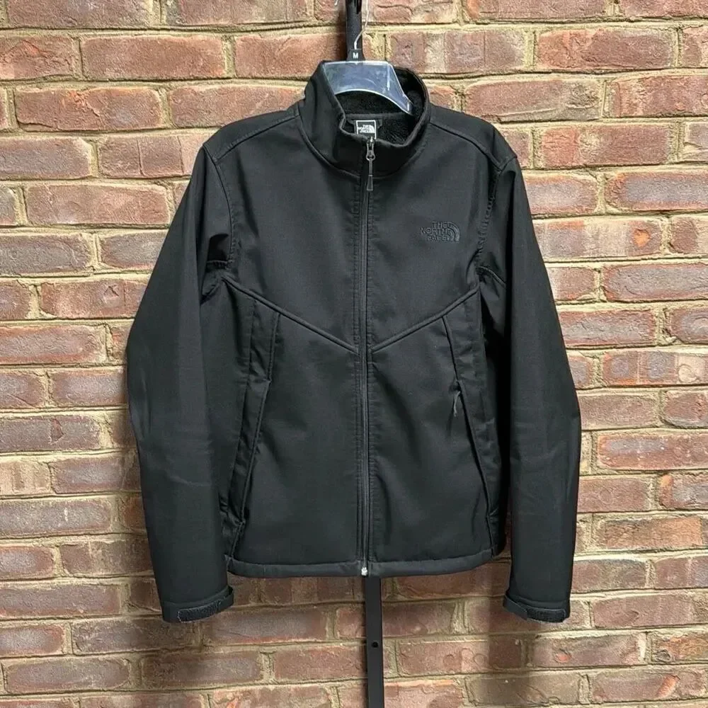 The North Face Men’s Black Fleece Lined Soft Shell Wind Jacket Size Large